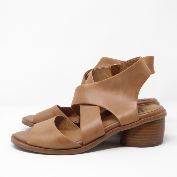 Sofft Womens Camille Tan Leather Strappy Block Heel Peep Toe Sandals Size 8M - Picture 3 of 7